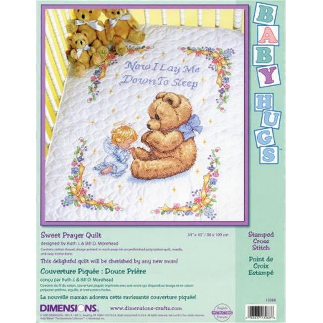 Dimensions Baby Hugs Baby Express Quilt Stamped Cross Stitch Kit, 43 x 34