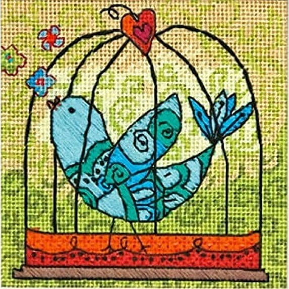 Dimensions Birdie Mini Needlepoint Kit5inX5in Stitched in Thread