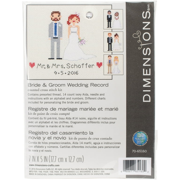 Dimensions Bride & Groom Wedding Record Cross Stitch Kit Dimensions Bride & Groom Wedding Record Cross Stitch Kit