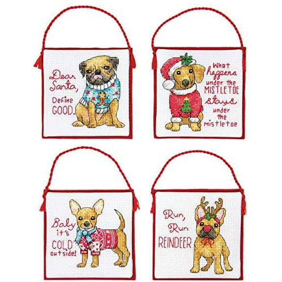 Dimensions® Christmas Pups Ornaments Counted Cross-Stitch Kit