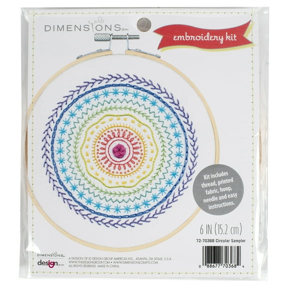 Dimensions Circular Sampler Embroidery Kit, 6" diameter