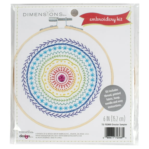 Dimensions Circular Sampler Embroidery Kit, 6" diameter
