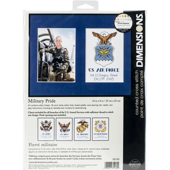Dimensions Counted Cross Stitch Kit 10"X8"-Military Pride (14 Count)