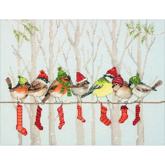 Dimensions Counted Cross Stitch Kit 12"X9"-Winter Gathering (14 Count)