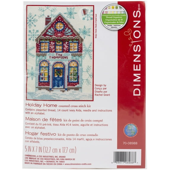 Dimensions Counted Cross Stitch Kit 5"X7"-Holiday Home (14 Count)