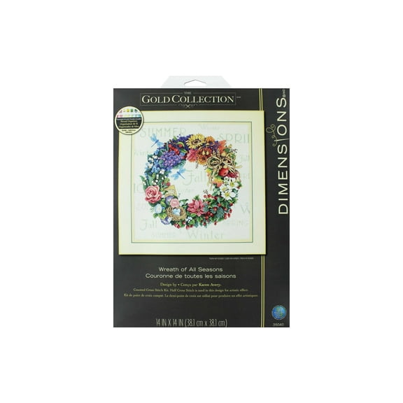 Dimensions Cross Stitch Kit 14x14 Wreath/Seasons