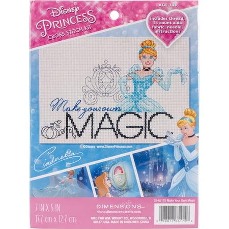 Dimensions Disney Princess Counted Cross Stitch Kit 7"X5"-Make Your Own Magic (14 Count)