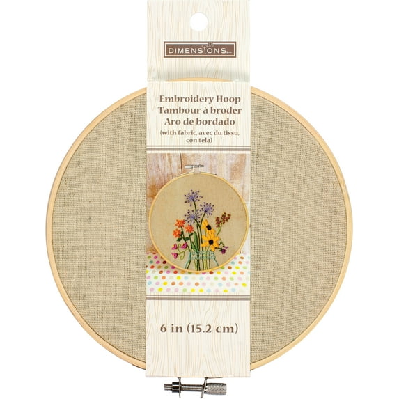 Dimensions Embroidery Hoop W/Fabric 6"-Natural