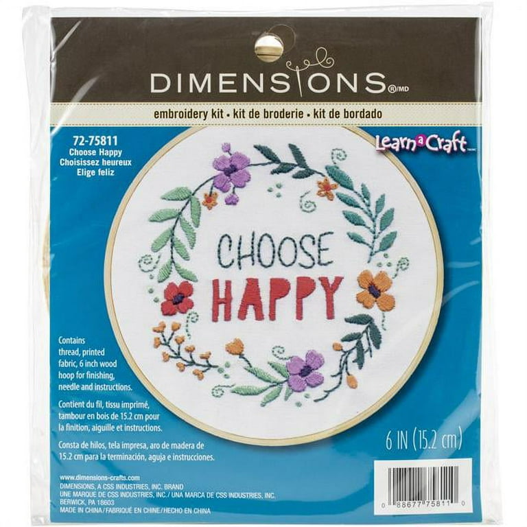 Dimensions Choose Happy Embroidery Kit Dimensions Choose Happy Embroidery Kit