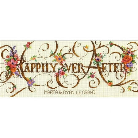 Dimensions Ever After Wedding Record Counted Cross Stitch Ki-12"X5" 18 Count