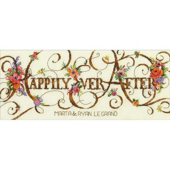 Dimensions Ever After Wedding Record Counted Cross Stitch Ki-12"X5" 18 Count