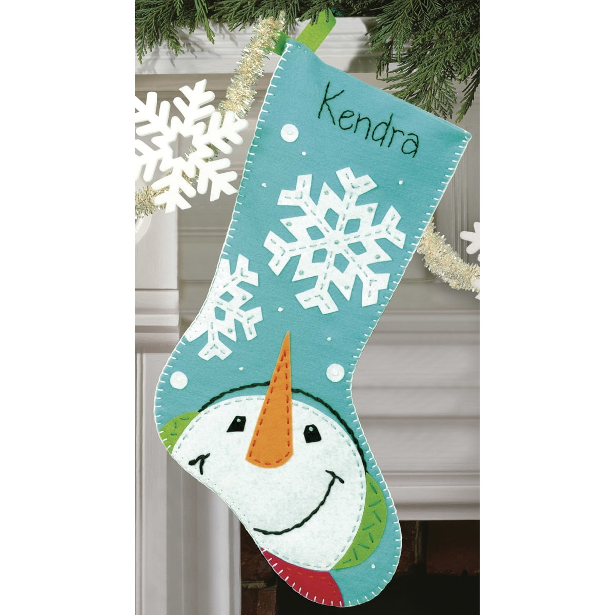 Dimensions Felt Applique Kit, Catching Snow flakes Stocking