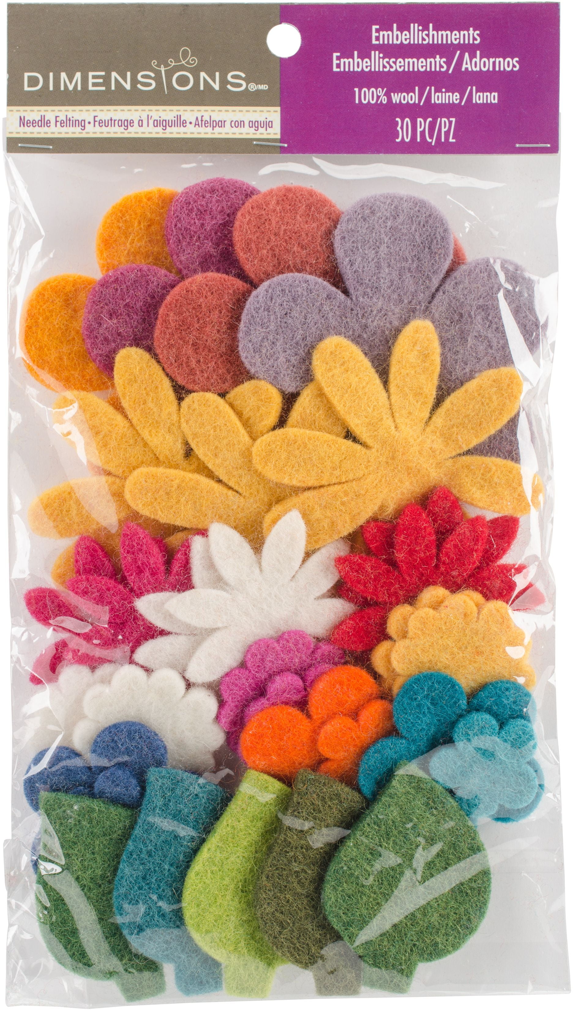 Dimensions Feltworks Die Cut Flower Value PackAssorted