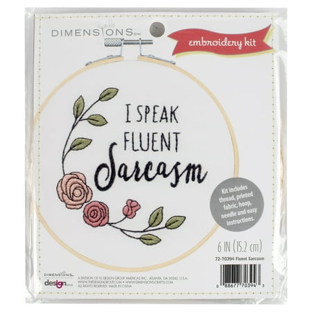 Dimensions Fluent Sarcasm Embroidery Kit, 6" Diameter