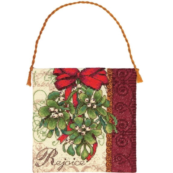 Dimensions Gold Collection Petites Mistletoe Ornament Counted Cross Stitch, 7" x 7", 18-Count