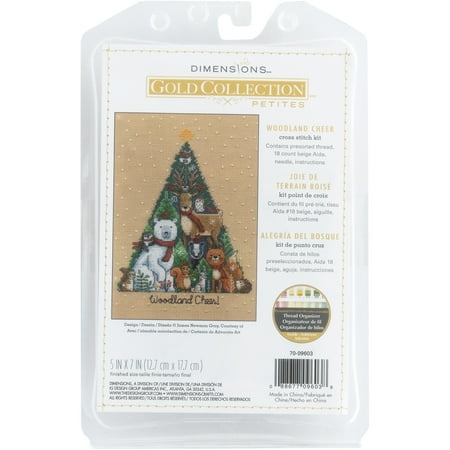 Dimensions Gold Petite Counted Cross Stitch Kit 5"X7"-Woodland Cheer (18 Count)