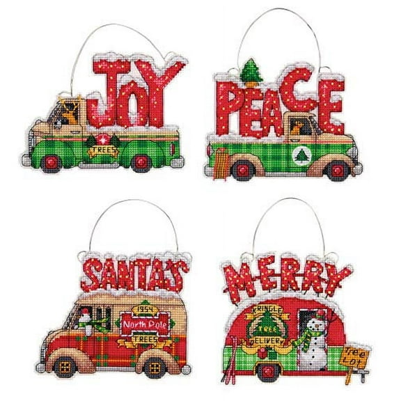 Dimensions® Holiday Truck Ornament Set Counted Cross-Stitch Kit