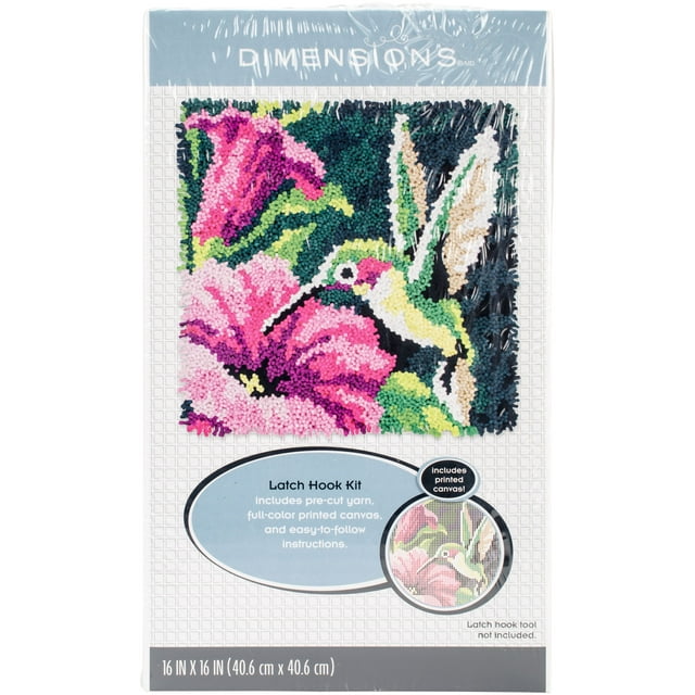 Dimensions Latch Hook Kit 16"X16"Hummingbird