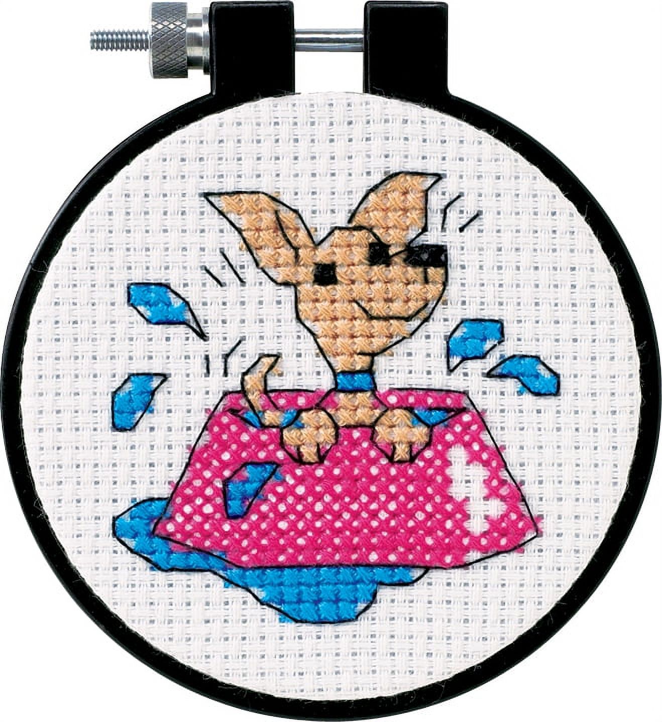 Dimensions/Learn-A-Craft Counted Cross Stitch Kit 3 Round-Perky Puppy (11  Count) 