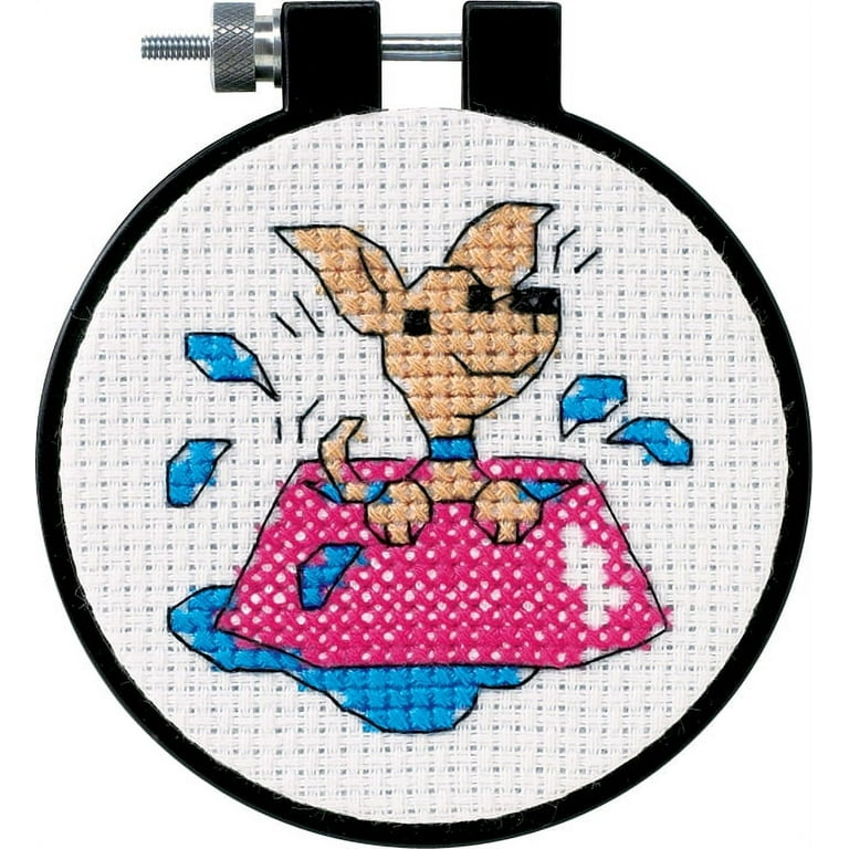 Dimensions/Learn-A-Craft Counted Cross Stitch Kit 3 Round-Perky Puppy (11  Count) 