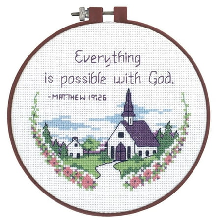 Dimensions Learn-A-Craft Counted Cross Stitch Kit 6" Round-Everything Is Possible (14 Count)
