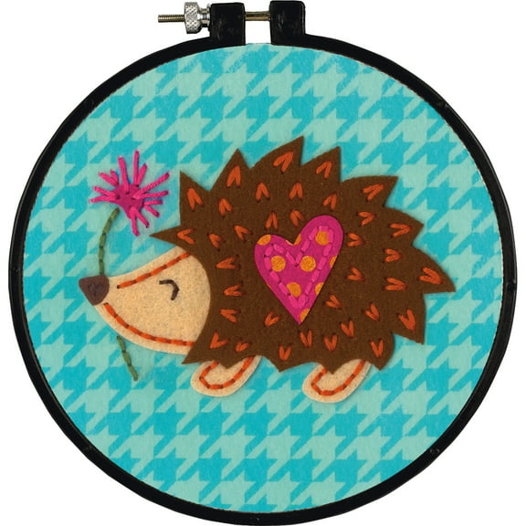 Dimensions/Learn-A-Craft Felt Applique Kit 6" Round-Hedgehog