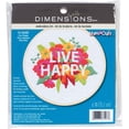 thumbnail image 1 of Dimensions 72-76107 Live Happy Needlepoint Embroidery Kit with 6" Bamboo Hoop, 1 of 3