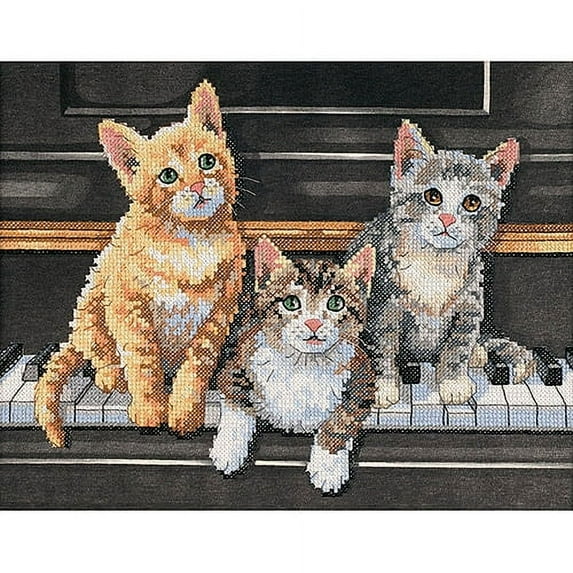 Dimensions Meowsical Trio Stamped Cross Stitch Kit
