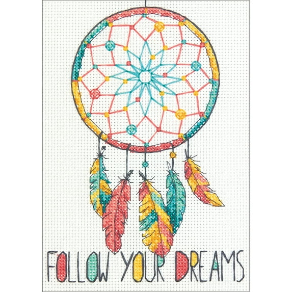 Dimensions Mini Counted Cross Stitch Kit 5"X7"-Dreamcatcher (14 Count)