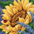 thumbnail image 1 of Dimensions Mini Needlepoint Kit 5"X5"-Sunflower & Ladybug Stitched In Thread, 1 of 2