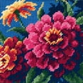 thumbnail image 1 of Dimensions Mini Needlepoint Kit 5"X5"-Zinnias Stitched In Thread, 1 of 2
