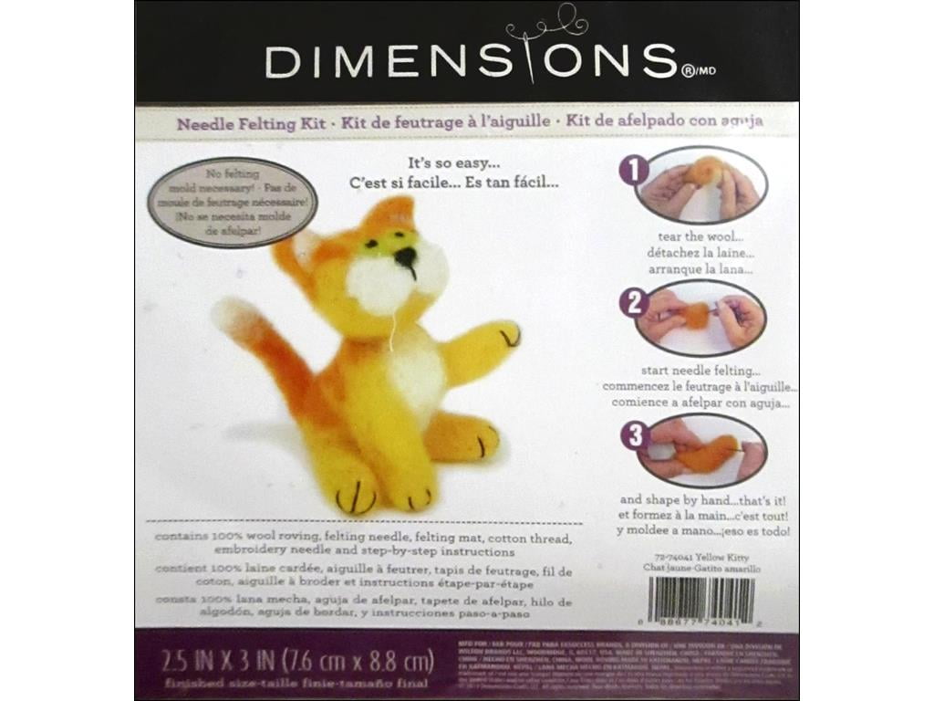 Dimensions Needle Felting Kit Kitty Yellow