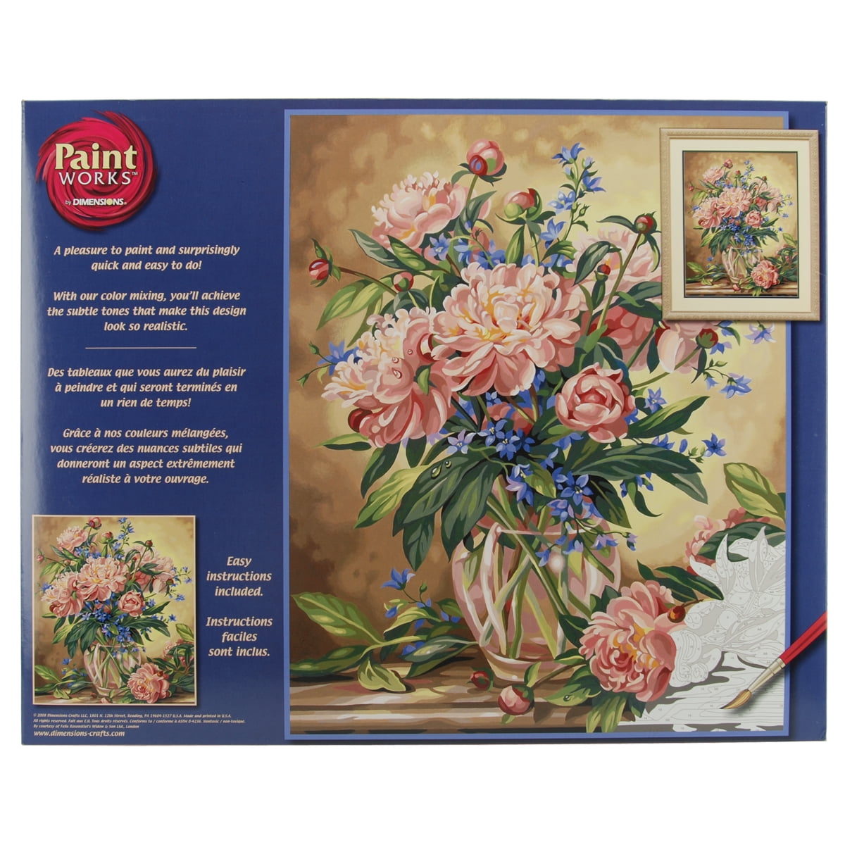 PAINTWORKS Dimensions Paint by Number Kit RAINBOW FLOWERS 14 X 11 Inches 