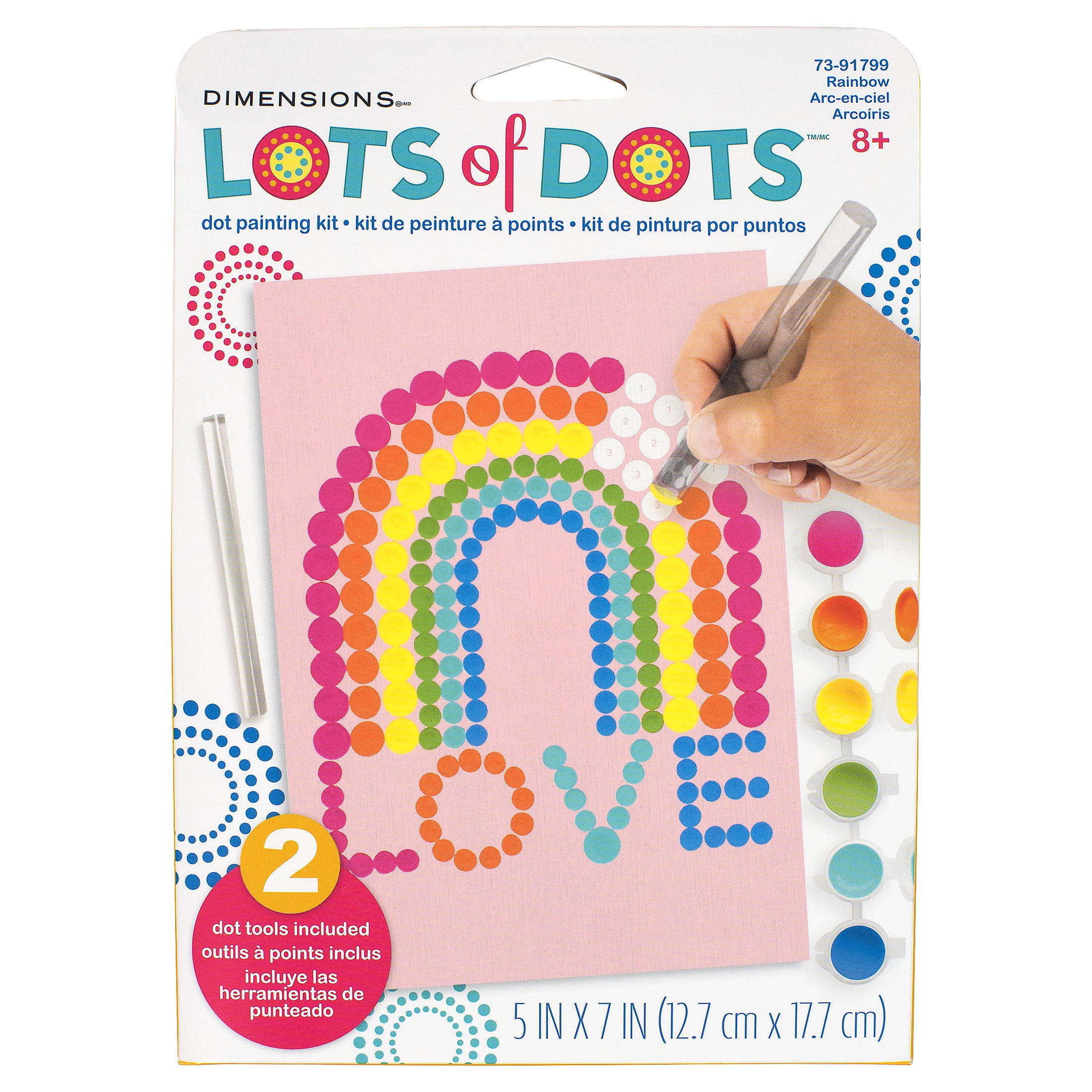Dimensions Paint Works Paint by Number Kit 5 inch X7 inch Rainbow Dots