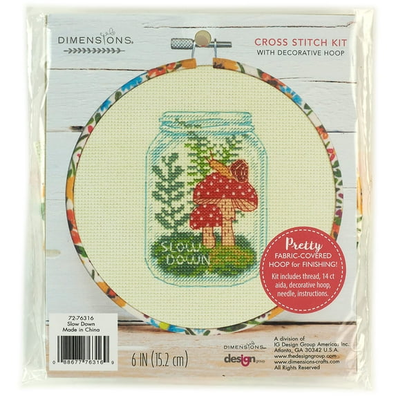 Dimensions Slow Down Counted Cross Stitch 6" Diameter