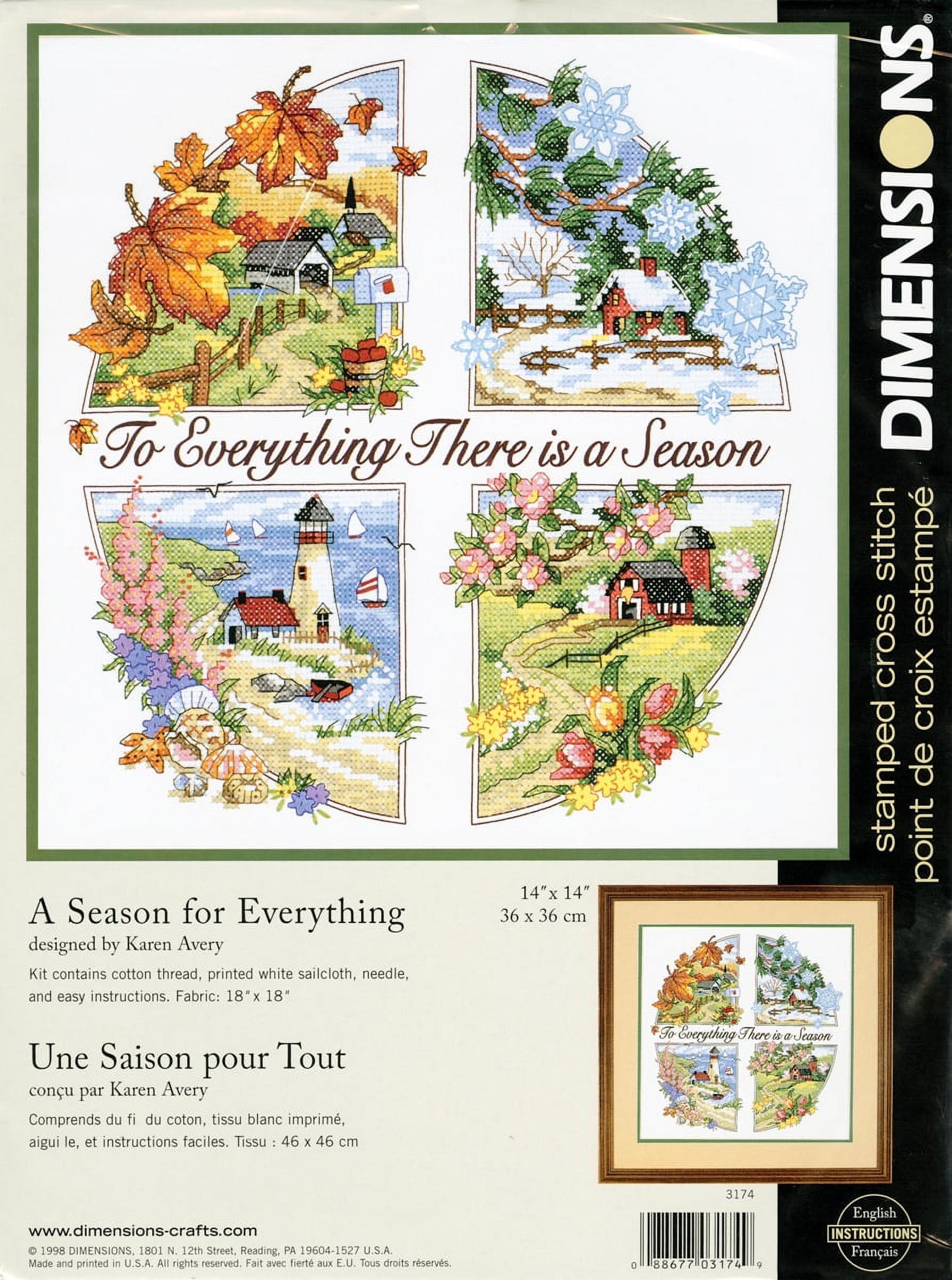 Dimensions Stamped Cross Stitch Kit 14"X14"-A Season For Everything