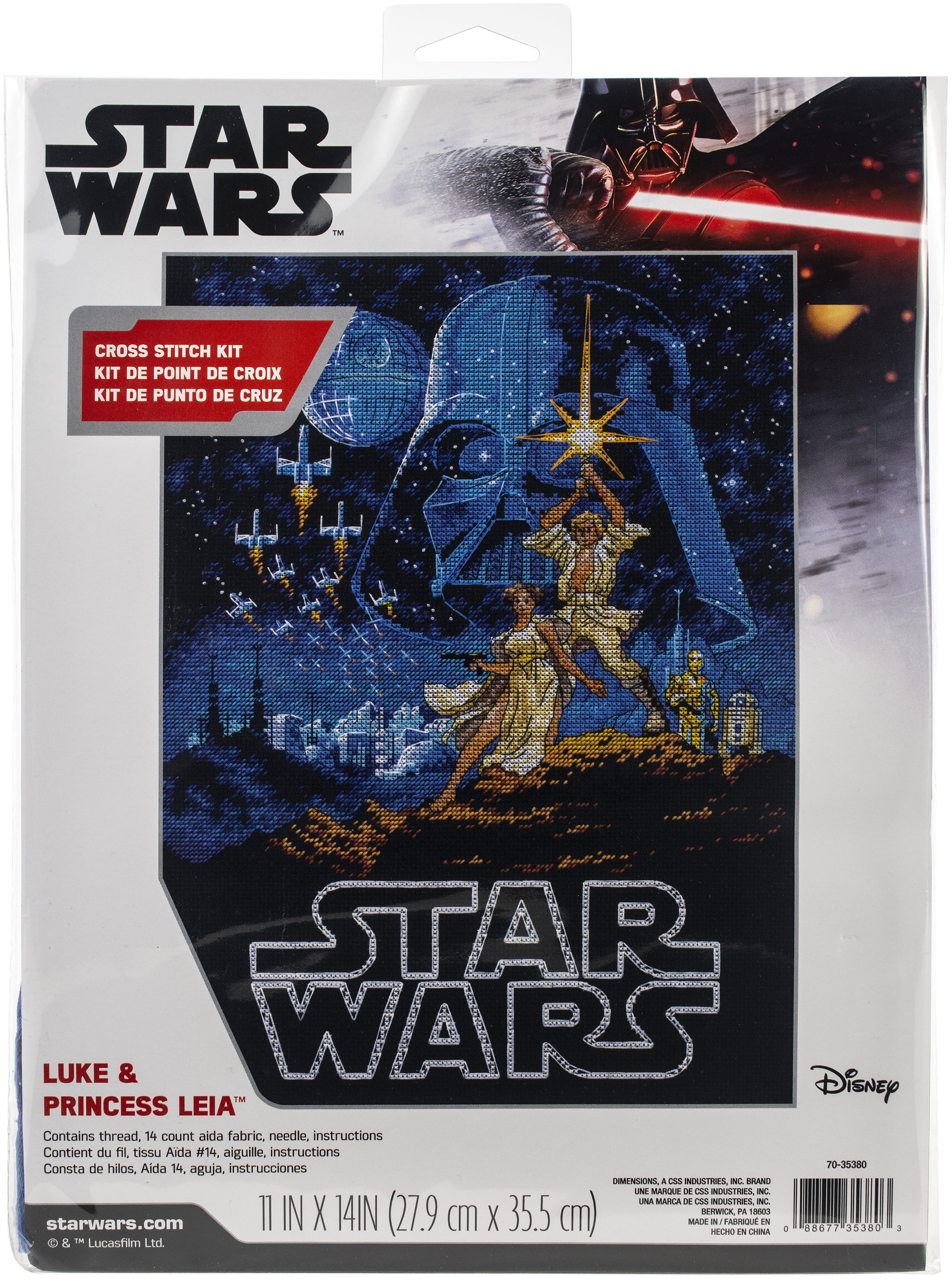 Dimensions Star Wars Counted Cross Stitch Kit 11 inch X14 inch Luke and