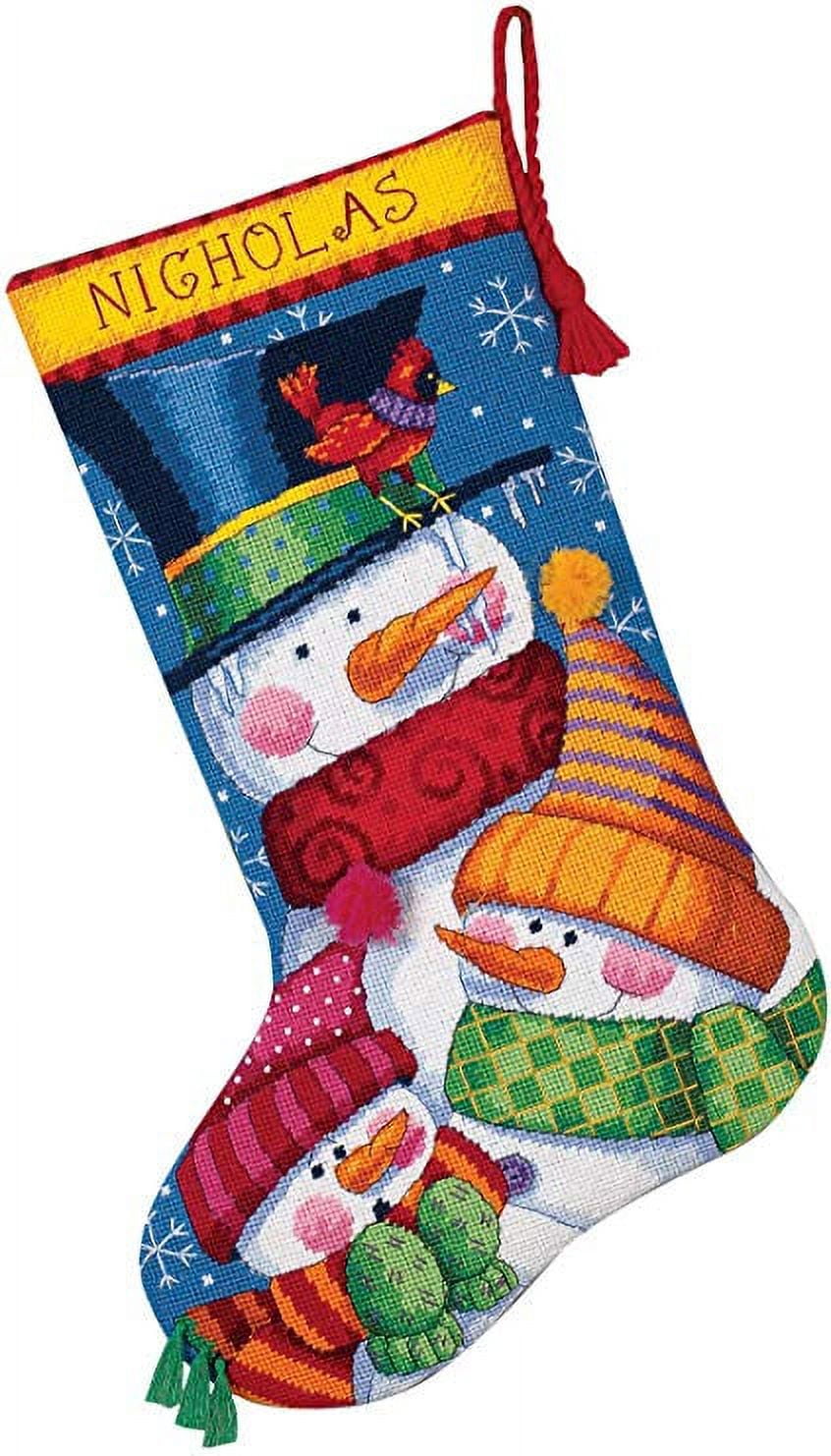 Dimensions Counted Cross Stitch Kit 16 Long-Snowman Family Stocking