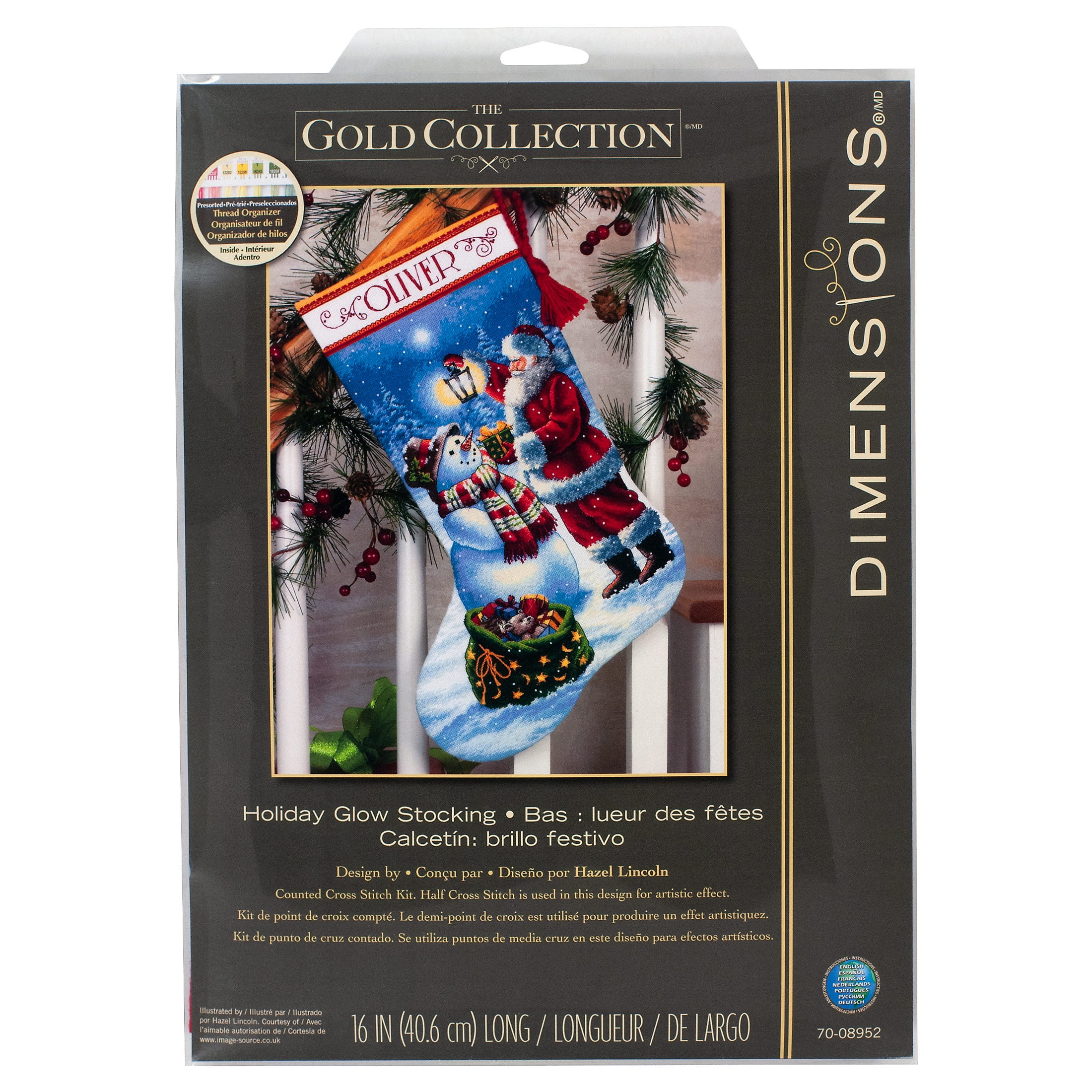Dimensions Counted Cross Stitch Kit 16 Long-Holiday Hooties Stocking