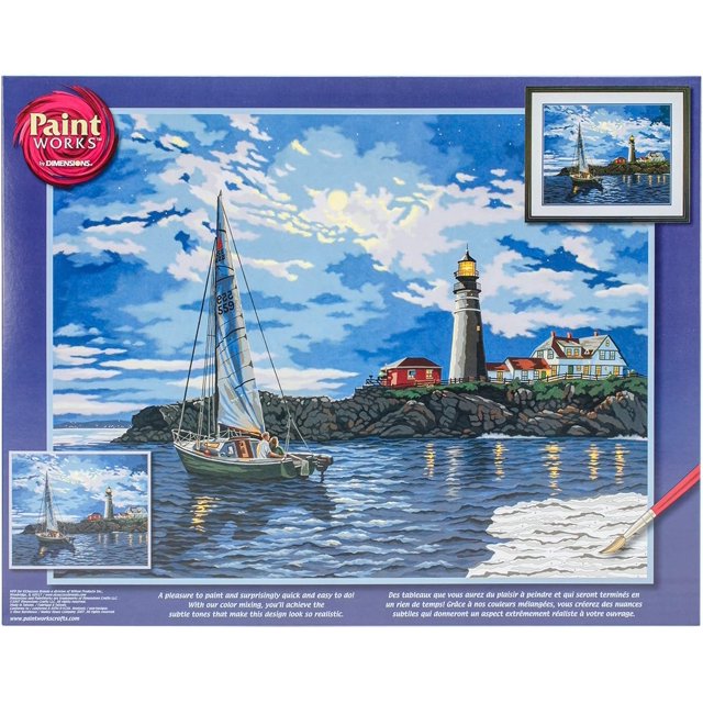 Dimensions Twilight Lighthouse Paint by Numbers for Adults, 20'' W x 16
