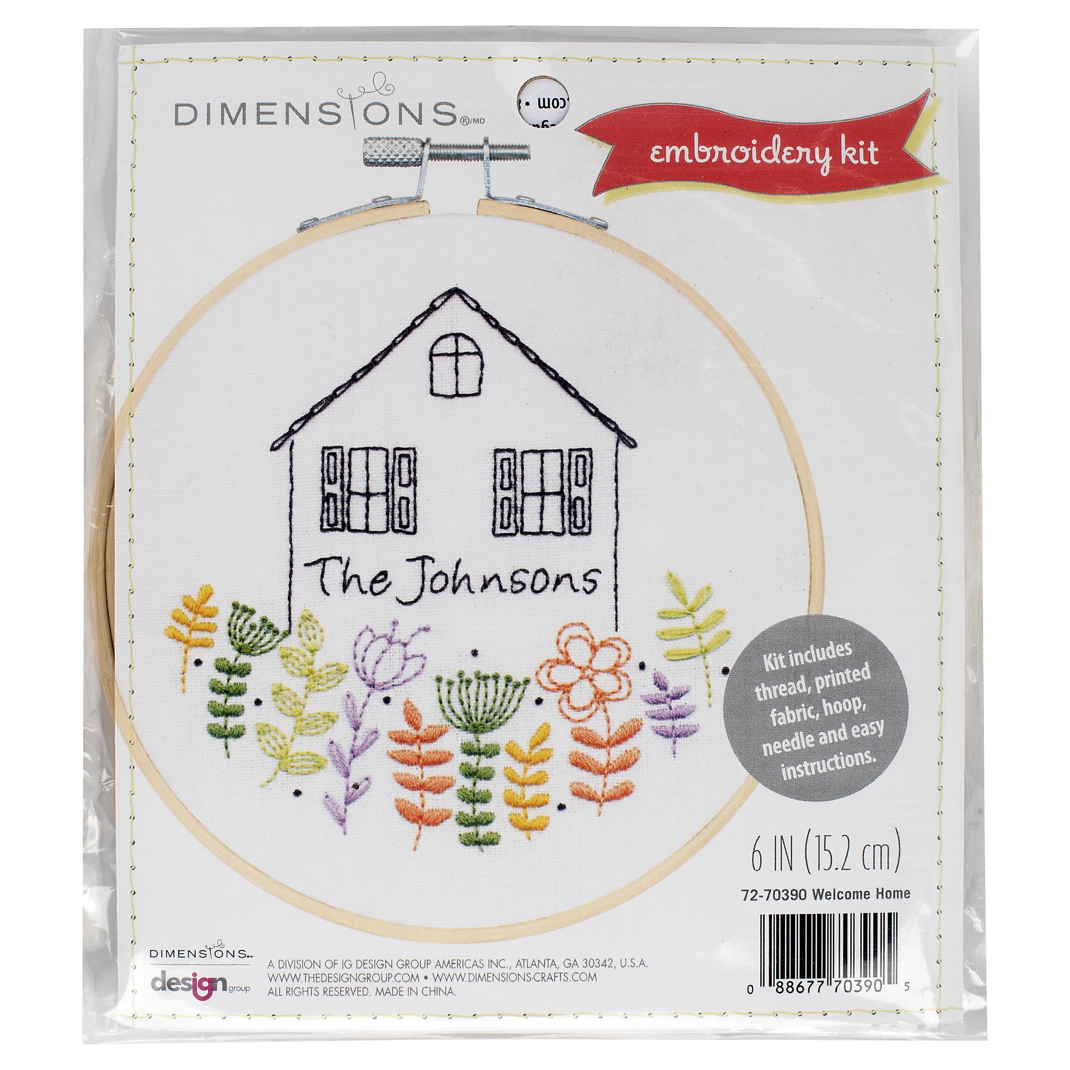 Dimensions Welcome Home Embroidery Kit, 6" Diameter