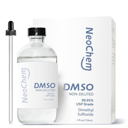 Dimethyl Sulfoxide (DMSO) 99.95% Pure Liquid | 4 oz. DMSO Non-diluted | Undiluted & Odorless, Contained in Premium Glass Bottle
