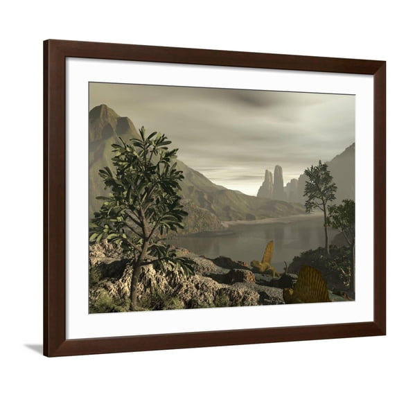 Dimetrodon, Artwork Framed Photographic Print by Walter Myers, 32" x 24", Sold by Art.com