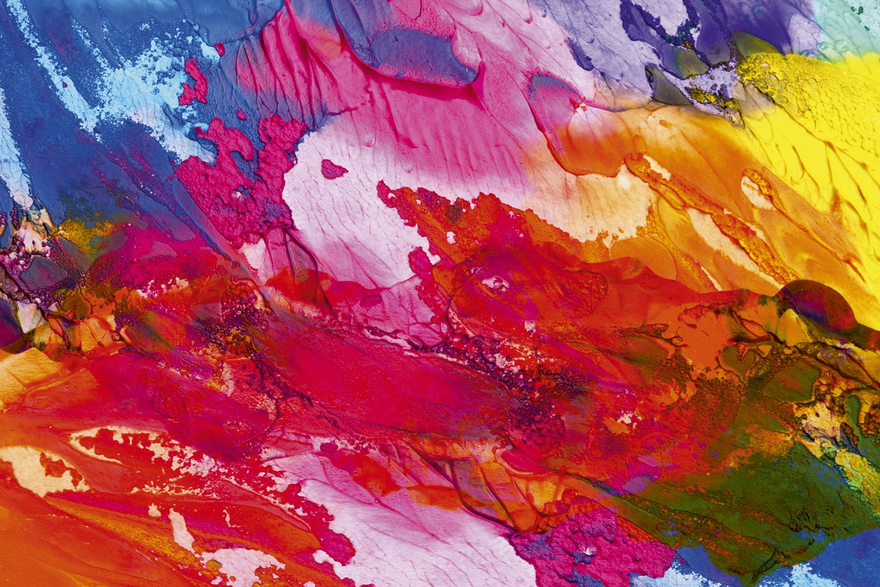 Vibrant Multicolor Abstract Art Wall Mural in Non-Pasted Panels
