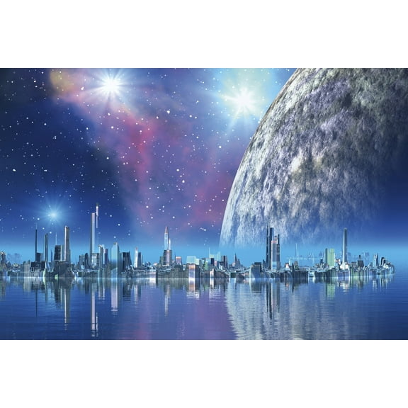 Dimex Futuristic City Wall Mural Wallpaper