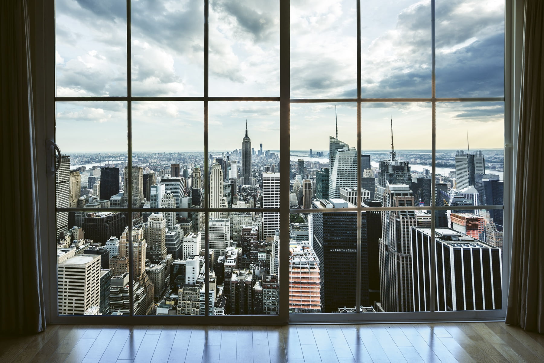 Manhattan Skyline Blue Non-Pasted Wall Mural