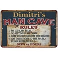 thumbnail image 1 of Dimitri's Man Cave Rules Chic Rustic Green Sign Home 8x12 Metal 108120049847, 1 of 1