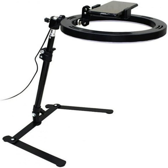 Dimmable 10-Inch LED Ring Light with Stand & Phone Holder