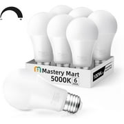 Dimmable 100 Watt Equivalent Led Light Bulbs Daylight White 5000K , A19 General Purpose, Energy-Efficient, 6 Pack - From Mastery Mart