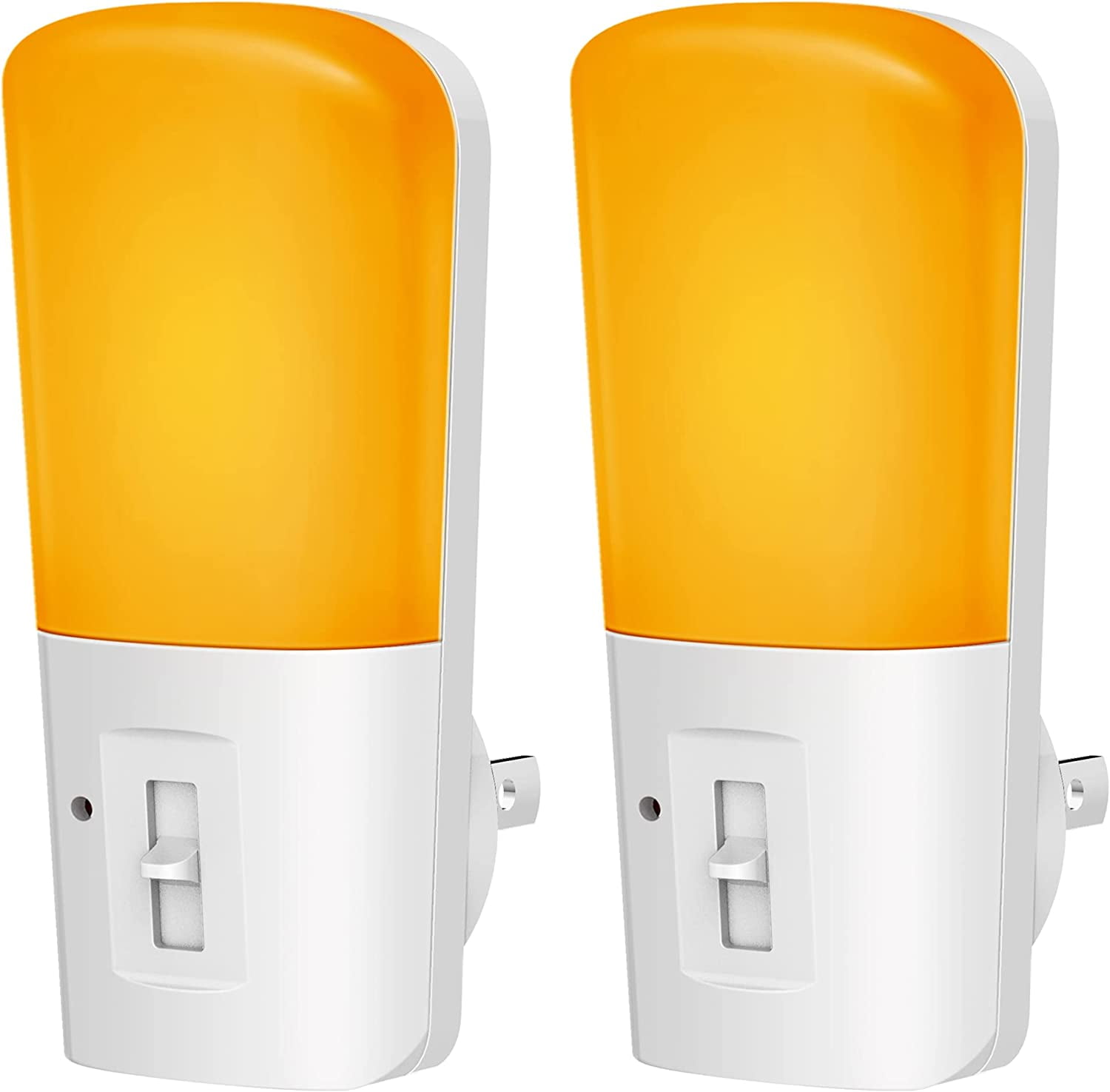 Dimmable Amber Night Light 2Pack with DusktoDawn Sensor, Perfect for